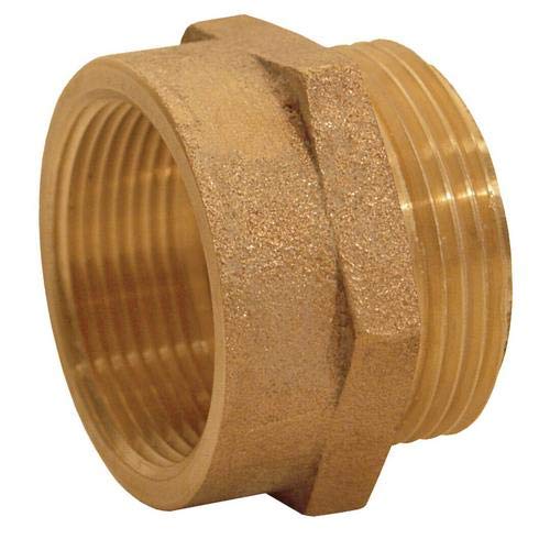 Dixon Valve FM1515F Cast Brass Hex Nipple 1-1/2 Female NPT to 1-1/2 Male NST (NH) Pack of 11