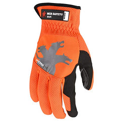 MCR Safety 954XL HyperFit Mechanics Work Gloves Synthetic Leather Palm Reflective Logo Black X-Large