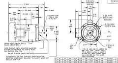 Marathon MG1513 56C Frame Totally Enclosed Fan Cooled 5KC35MN73 General Purpose Motor 1/3 hp 1800 RPM 115/230 VAC 1 Phase 1 Speed Ball Bearing C-Face Capacitor Start