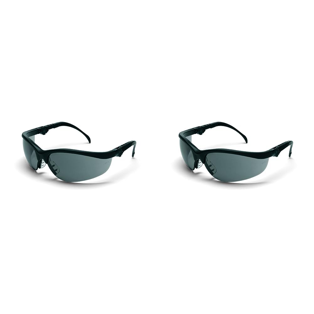 MCR Safety KD312 Safety Glasses Wraparound Gray Polycarbonate Lens Scratch-Resistant