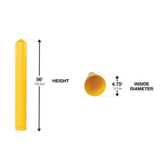 Eagle 1735 HDPE 4 Smooth/Bollard Post Sleeve Yellow - 5.25 OD 56 Height