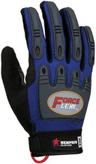 MCR Safety B100XL ForceFlex Clarino Synthetic Leather Gloves Adjustable Wrist Closure X-Large Blue Black 1-Pair