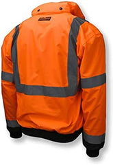 Radians SJ110B-3ZOS-L 2-in-1 Bomber Jacket, Fleece Liner, Orange/Black, Large