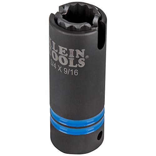 Klein Tools 66031 3-in-1 Slotted Impact Socket 1/2-Inch Drive 3/4 and 9/16-Inch Hex Sizes