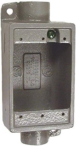 Killark FSC-2 Weatherproof Electrical Box, 1-Gang, 2-Inlet, Aluminum