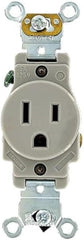 Leviton 5261-GY Heavy Duty Single Receptacle 15 Amp 125 Volt