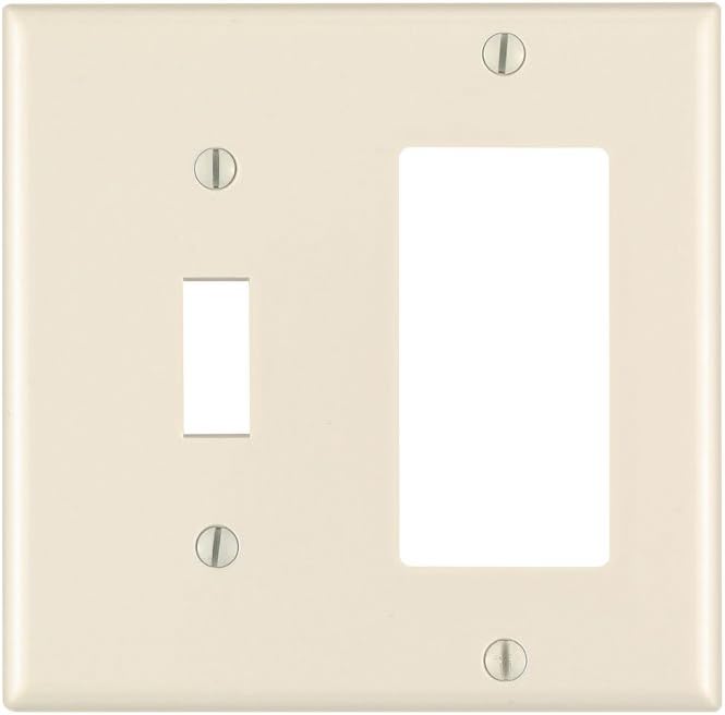 Leviton 80405-T 2-Gang, 1-Toggle 1-Decora/GFCI Device Combination Wallplate, Standard Size