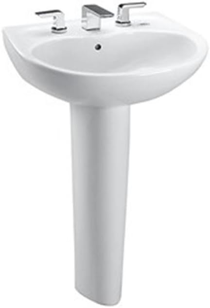 Toto LPT241G#01 Supreme Lavatory and Pedestal with Single Hole, Cotton White