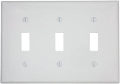 Leviton 80711-W 3-Gang Toggle Device Switch Wallplate White