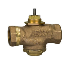 Schneider Electric VB-7223-0-4-08 Series Vb-7000 Two-Way Globe Valve Body NPT Threaded Straight Pipe End Connection Stem Up Closed Brass Plug 1 Port Size