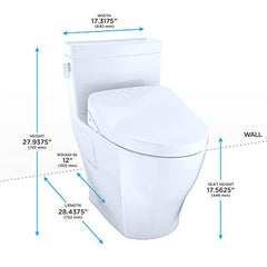 Toto MW6243056CEFG#01 Washlet+ Legato One-Piece Elongated 1.28 Gpf Toilet And Contemporary Washlet S550e Bidet Seat