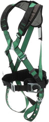 MSA 10206162 V-Form+ Construction Harness - Extra Large, Back/Hip D-Ring, Tongue Buckle Straps, Shoulder Padding, Full Body Harness