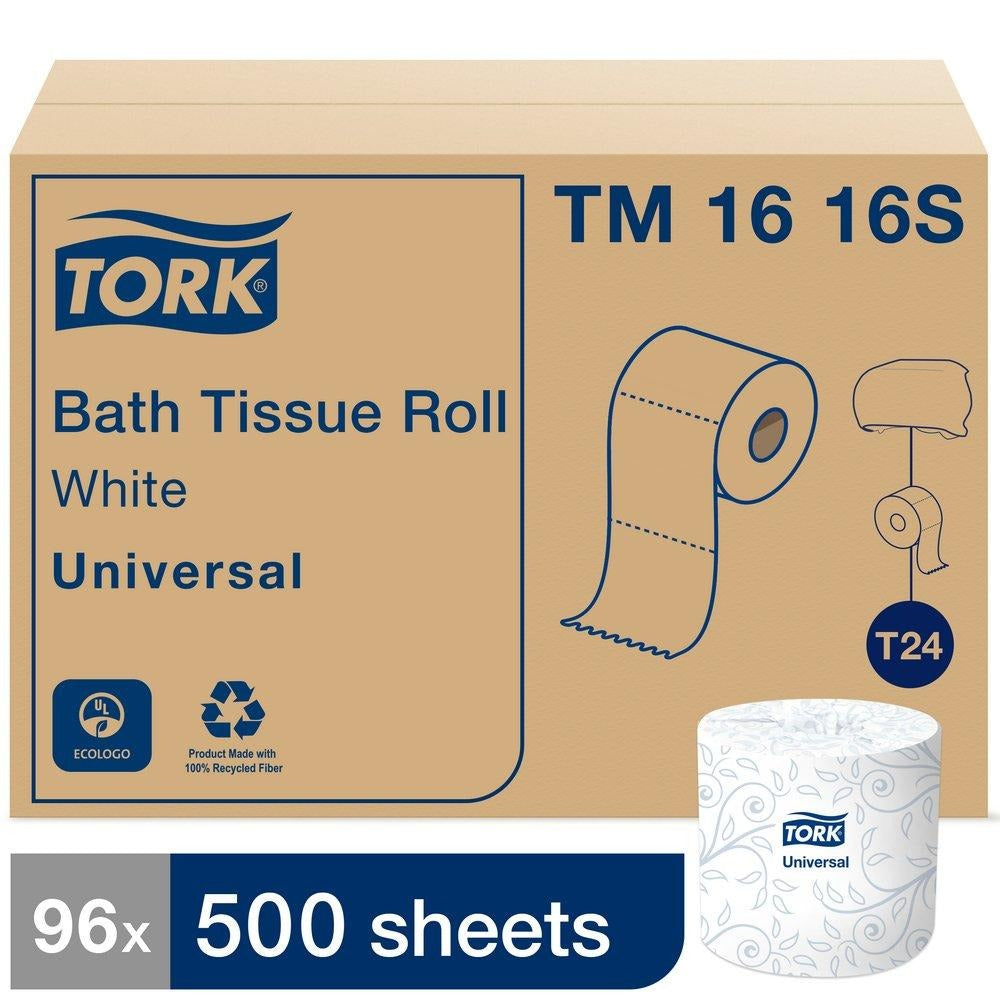 TORK Tork TM1616S Universal 2-Ply Toilet Paper 500 Sheets Roll (96/Case) SCA-TM1616