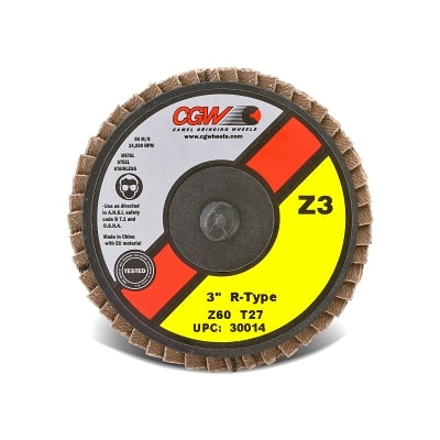 Cgw Abrasives 30002 Mini Premium Quick-Change Regular Roll-On Coated Abrasive Flap Disc 2 in Dia 40 Grit Medium Grade