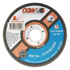 CGW Abrasives 35514 Quickie Cut 4-1/2x0.045x7/8 T1 - 25 Pack