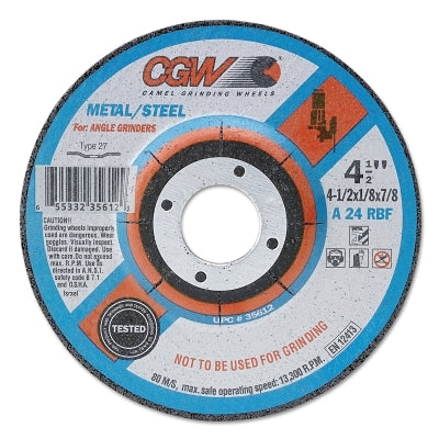 CGW Abrasives 35612 Depressed Center Wheel 24 Grit 4-1/2 inch Diameter Aluminum Oxide