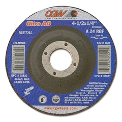 Cgw Abrasives 35641 Depressed Center Wheel 7 inch Diameter 1/4 inch Thick 5/8 inch Arbor 24 Grit