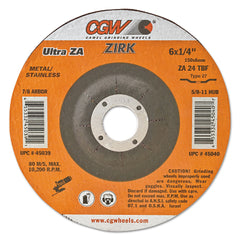 Cgw Abrasives 35659 Depressed Center Wheel Type 27 9 Inch