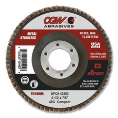 CGW Abrasives 42404 C3 Compact Ceramic Flap Disc 60 Grit 4-1/2 Inch