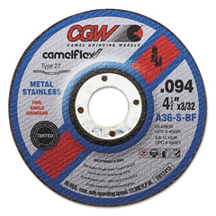 CGW Abrasives 45021 Thin Cut-Off Wheel 4 1/2 in Dia 3/32 in Thick 36 Grit