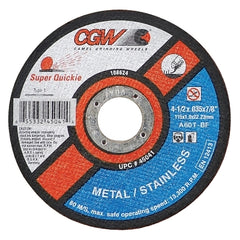 CGW Abrasives 45042 Super-Quickie Cut-Off Wheel 4 1/2 in Diameter 60 Grit Aluminum Oxide