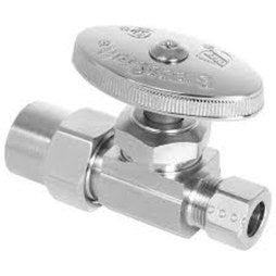 Brasscraft MPR14XC Straight Stop Valve 1/2 x 3/8 Inch Lead Free Brass Chrome Plated Multi Turn CPVC x Compression