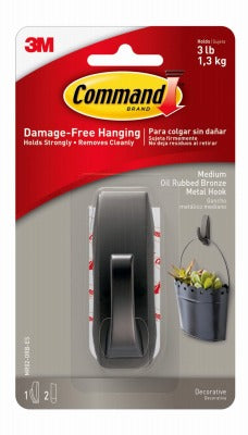 3M 3M Company MR02-ORB-ES Medium Metal Hook Oil Rubbed Bronze