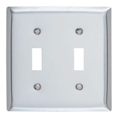 Pass & Seymour SS2 Smooth Metal Wall Plate 2Gang Toggle 302 Stainless Steel