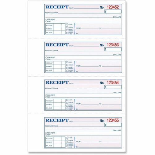 TOPS Tops TOP46806 Carbonless 2-part Receipt Book