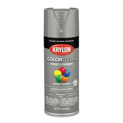 Krylon K05513007 COLORmaxx Paint + Primer Spray Paint 12 oz Classic Gray Gloss