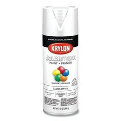 Krylon K05545007 COLORmaxx Paint + Primer Spray Paint 12 oz White Gloss