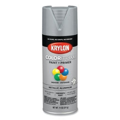 Krylon K05587007 Colormaxx Paint + Primer Spray Paint 11 oz Aluminum Metallic Pack of 6