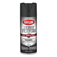 Krylon K09203008 Rust Tough Aerosol Enamel 12 oz Black Semi-Flat