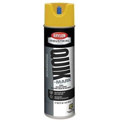 Krylon Industrial A03821007 Quik-Mark APWA Solvent-Based Inverted Marking Paint, 17 oz, Aerosol Can, High Visibility Yellow