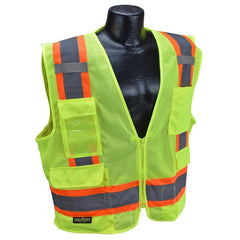 Radians SV6-2ZGM-L Size L Polyester Reusable Mesh Safety Vest in Hi-Viz Green