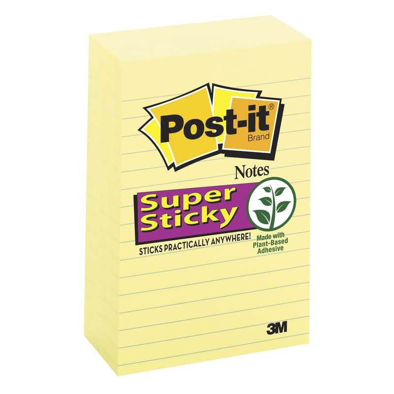 3M 3M 7000052459 Post-it Super Sticky Notes 4 in x 6 in (5 Pack)
