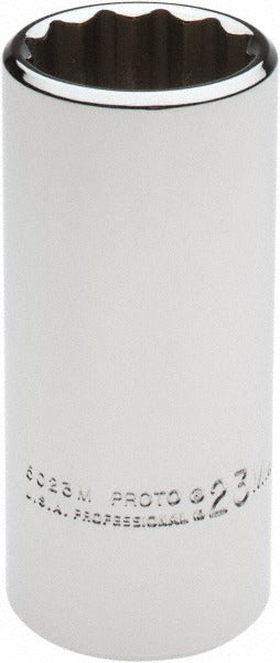 PROTO Proto J5023M Deep Hand Socket 23mm 12-point 3/8 Drive