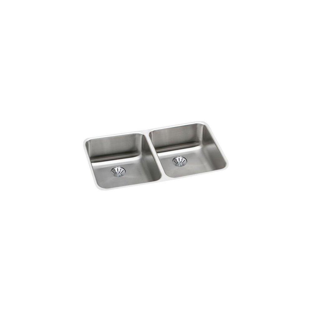 Elkay ELUHAD311855PD Lustertone Classic Stainless Steel Double Bowl Undermount Sink