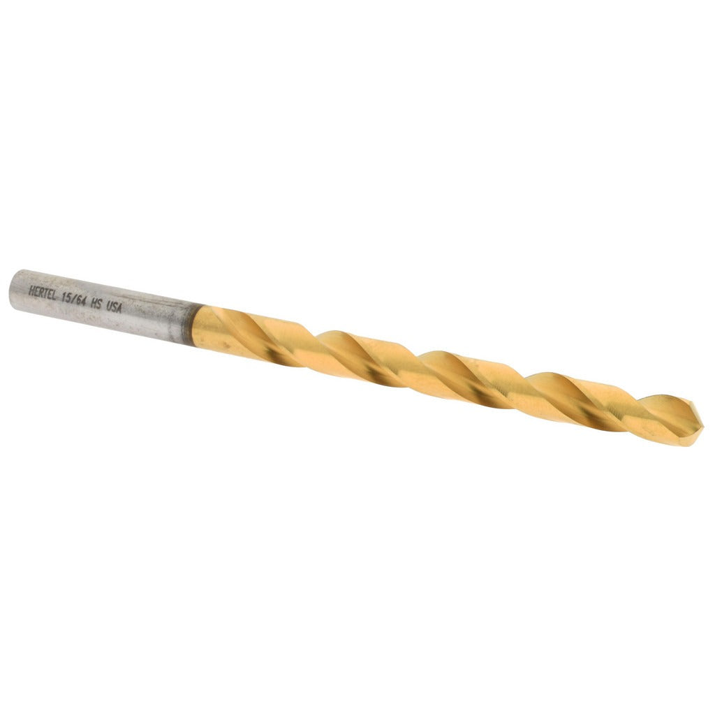 HERTEL Hertel 85704492 Jobber Drill Bit 15/64 in Tin Hss