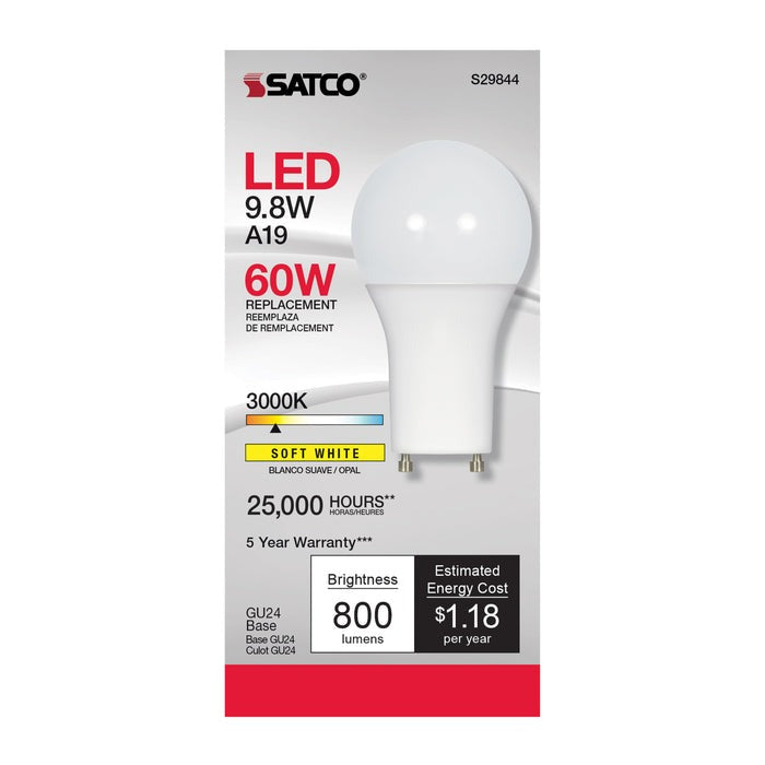 SATCO-NUVO Satco-Nuvo S29844 A19 LED 9.8W 220 Degree Beam Spread 1521846