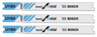 BOSCH Bosch U118A3 20 Tpi Jigsaw Blade 3 Pack Universal Shank