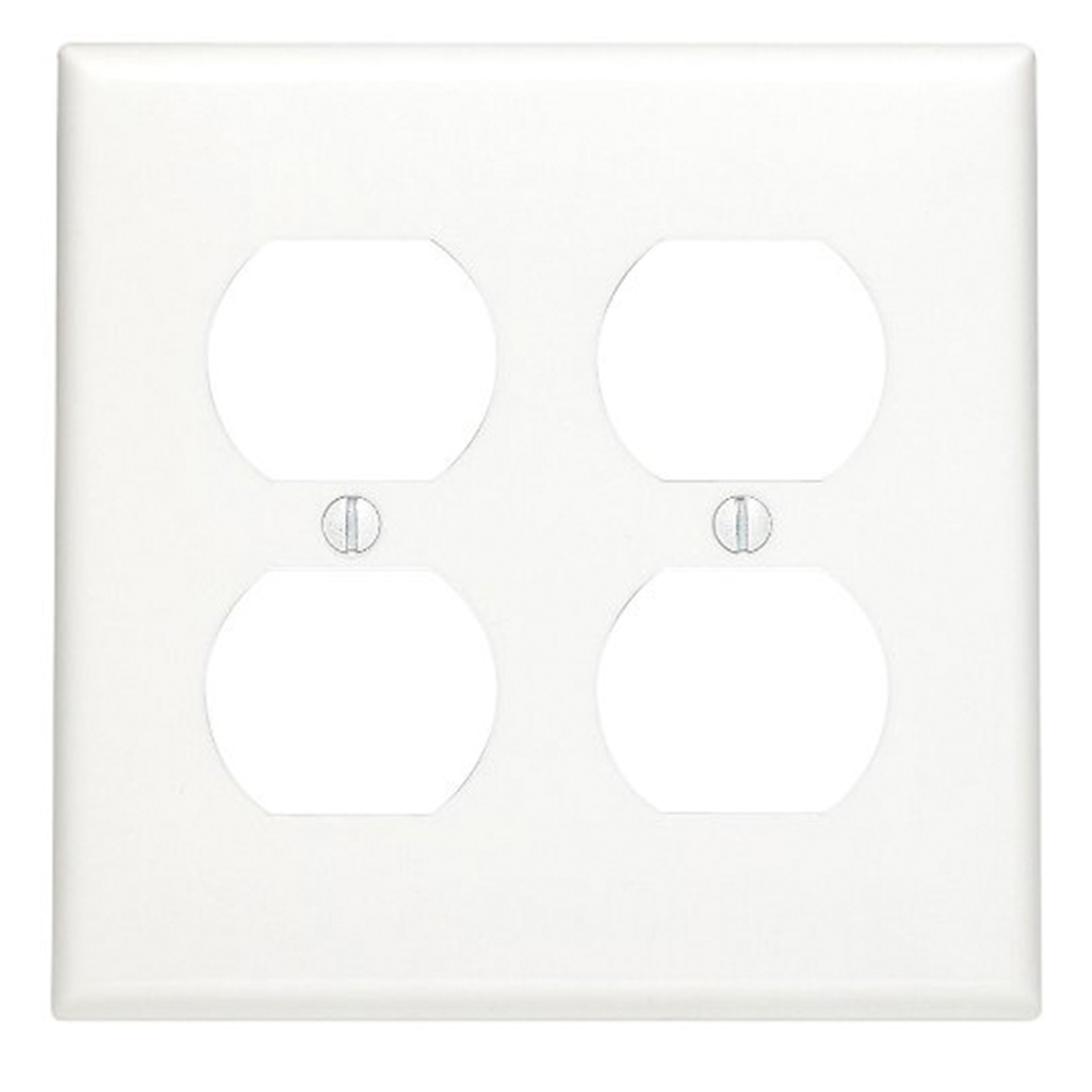 Leviton 80716-W 2 Gang Duplex Receptacle Wall Plate White