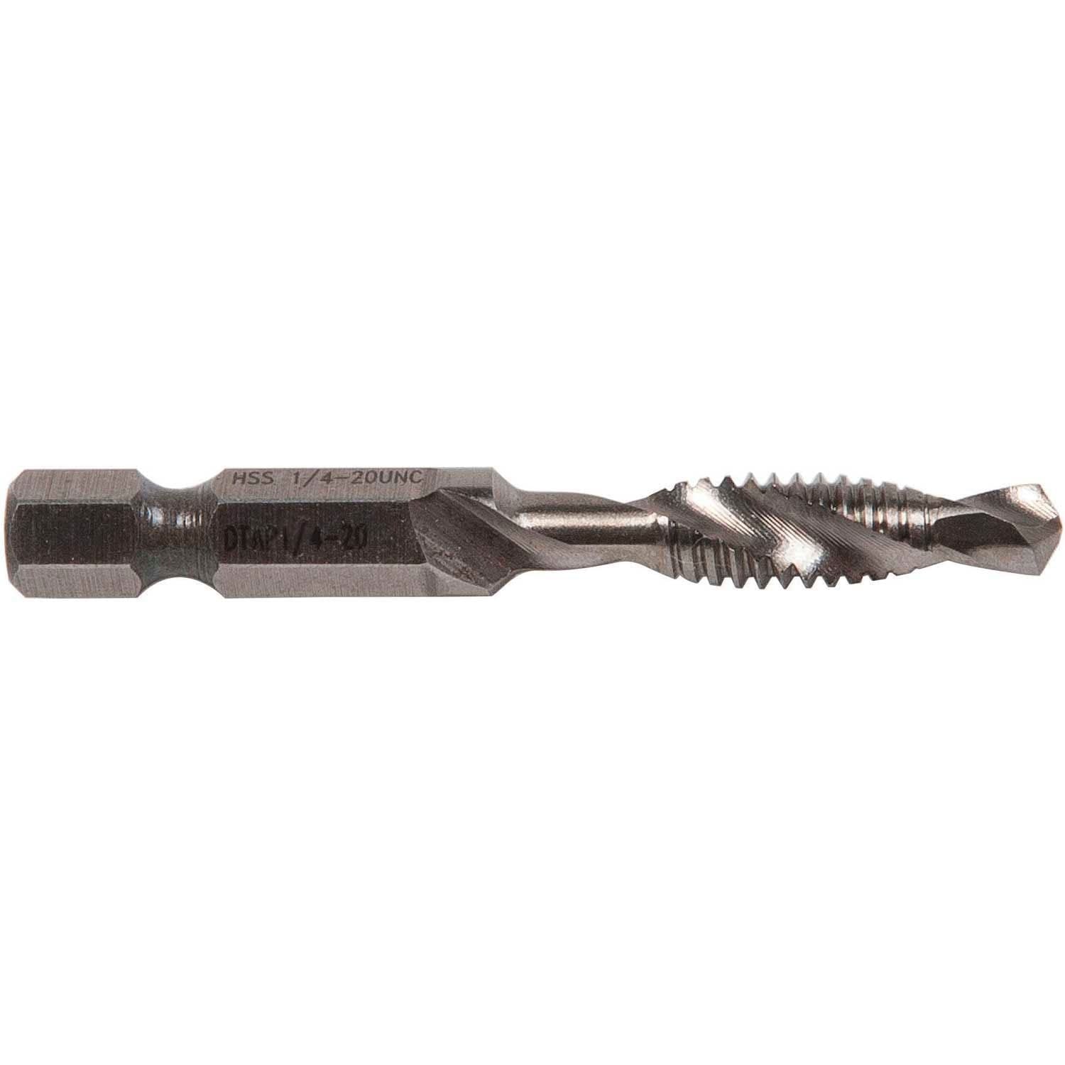 GREENLEE Greenlee DTAP1/4-20 Combination Drill Tap and Deburr Bit Quick-Change Hex 1/4-20 NC