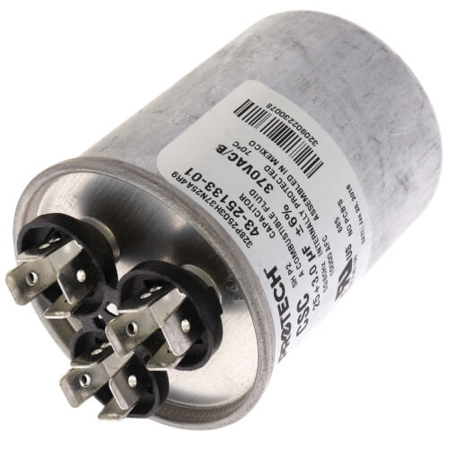 Rheem 43-25133-01 25/3/370V Dual Round Capacitor