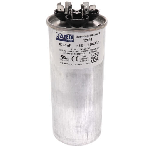 Rheem 43-25133-33 Dual Motor Run Capacitor 80/5 MFD 370V