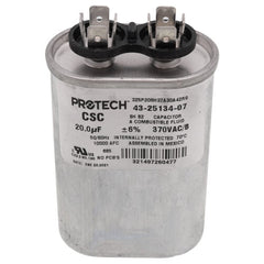 RHEEM 43-25134-07 Capacitor 20 MFD 370V Single Oval Replacement