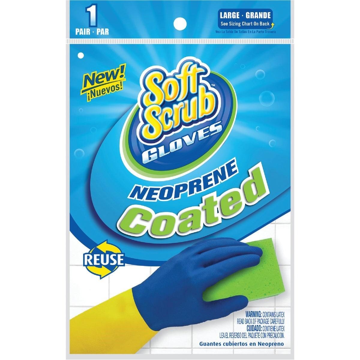 SOFT SCRUB Soft Scrub 12683-26 Large Neoprene Coated Latex Rubber Glove