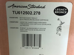 American Standard TU612502.278 Crawford 2.5 GPM Shower Trim Kit with Shower Head and Faucet