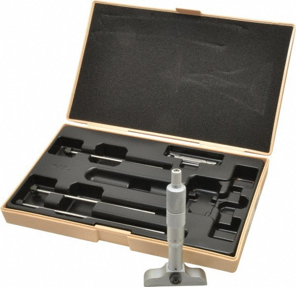 MITUTOYO Mitutoyo 129-111 Mechanical Depth Micrometer 100mm 4 Rod