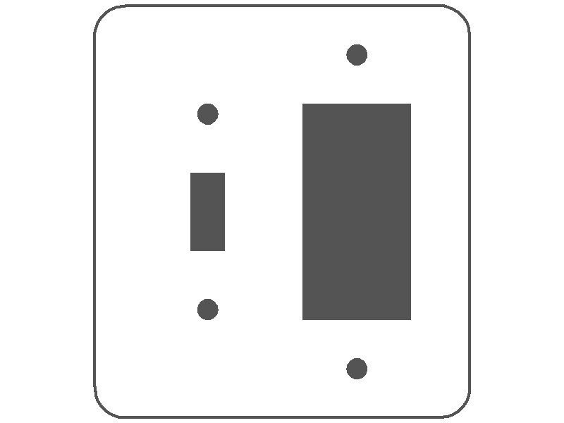 MULBERRY METAL PRODUCTS Mulberry Metal Products 76432 2-Gang Princess Size Combination Wall Plate (5 in x 4.562 in)